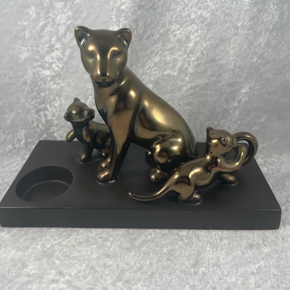PartyLite Majestic Pride Lion & Cubs Tealight Holder Retired